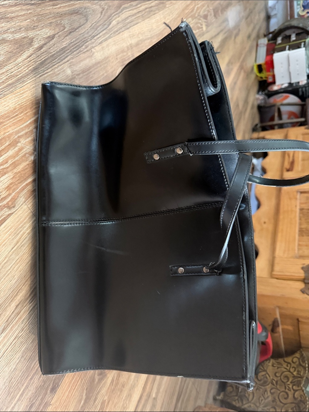 Wilsons Leather Black Men's Leather Tote Briefcase